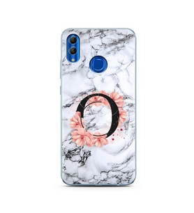 Mermer Çiçekli Harf Tasarım Süper Şeffaf Silikon Telefon Kılıfı Huawei Honor 10 