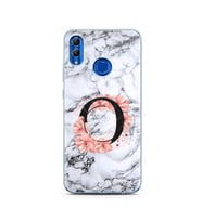 Mermer Çiçekli Harf Tasarım Süper Şeffaf Silikon Telefon Kılıfı Huawei Honor 10 