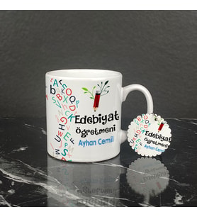 Edebiyat Öğretmeni Kupa Bardak ve Anahtarlık Set 002