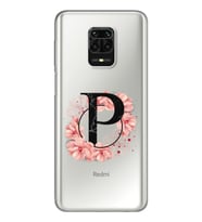 ÇiçekliHarfTasarımSüperŞeffafSilikonTelefonKılıfıXiomaiRedmiNote9Pro-Note9sP-Har