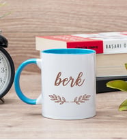 Erkeklere Hediye İsim Yazılı Mavi Kupa Bardak