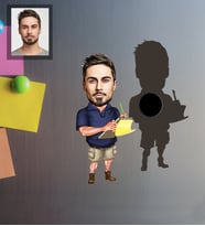 Kişiye Özel Patron Karikatürlü Ahşap Magnet Bay-17