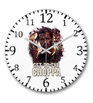 Get To The Choppa Duvar Saati Bombeli Gercek Cam