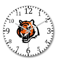 Cincinnati Bengals Duvar Saati Bombeli Gercek Cam