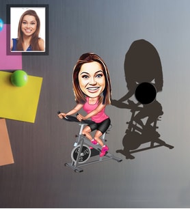 Kişiye Özel Sporcu Karikatürlü Ahşap Magnet Bayan-6
