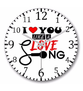 Gift  I Love You Like A Love Song  Duvar Saati Bombeli Gercek Cam
