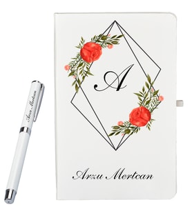 Anneye Öğretmene Hediye Kişiye Özel Defter ve Kalem Hediye Seti