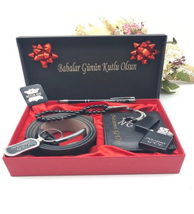 Mevsim Deri ® Erkek Cüzdan Kemer Çakmak Tespih Kalem Ve Anahtarlık 6'li Set (Model 1)