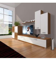 Decoraktiv Eko 6 Slm Std Tv Ünitesi Tv Sehpası (Beyaz - Kahverengi)
