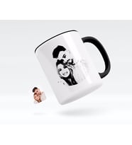 BK Gift Kişiye Özel Sevgililer Silüet Siyah Kupa Bardak-1