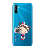 Foto Kız Tasarımlı Süper Şeffaf Silikon Telefon Kılıfı Oppo Realmi C3