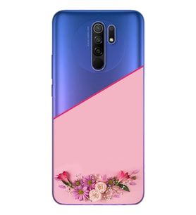 Kesik Çiçek Tasarımlı Süper Şeffaf Silikon Telefon Kılıfı Xiomai Redmi 9