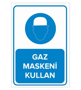 MIGNATIS - Gaz Maskesi Kullan Levhası - Sac Malzeme 35x50cm