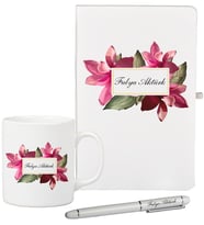 Kişiye Özel Olarak Hazırlanmış Beyaz Defter Kupa Kalem Seti