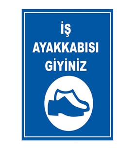 MIGNATIS - İş Ayakkabısı Giyiniz Levhası - Sac Malzeme 35x50cm