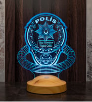 Polise Hediye, Polis Temalı Kişiye Özel 3D Led Lamba, Polis Haftası Hediyesi, Türk Polis Teşkilatı, Komiser Hediyesi, Emniyet Mensuplarına Özel Hediye