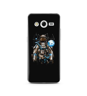 Uzay Astronot Tasarım Süper Şeffaf Silikon Telefon Kılıfı Samsung Core 2
