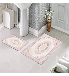 Banyo Halısı Ikili Klozet Takımı Kaymaz Tabanlı (60 xm x 100 cm + 40 cm x 60 cm) 