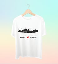 Şehrinize Özel İsim Baskılı Siluet  Tshirt
