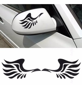 SİYAH MELEK KANADI OTOMOBİL YAN AYNA STİCKER ETİKET CS033