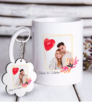 BK Gift Kişiye Özel İsimli Fotoğraflı Beyaz Kupa ve Anahtarlık Hediye Seti-29 (Model 1)