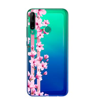 Transparan Çiçek Tasarımlı Süper Şeffaf Silikon Telefon Kılıfı Huawei P40 Lite E