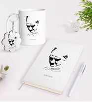 BK Gift Kişiye Özel Atatürk Temalı Kupa Anahtarlık Beyaz Defter Kalem Hediye Seti-25 (Model 1)