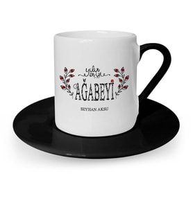 BK Gift Kişiye Özel Yılın En İyi Ağabeyi Siyah Türk Kahvesi Fincanı
