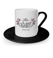 BK Gift Kişiye Özel Yılın En İyi Ağabeyi Siyah Türk Kahvesi Fincanı