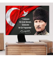 Atatürk Makam Panosu Tablosu Kanvas Tablo Resmi Kurumlar Okullar