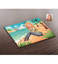 BK Gift Kişiye Özel Kadın Karikatürlü Ahşap Puzzle-102