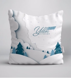 BK Gift Kişiye Özel İsimli Yılbaşı Mutlu Yıllar Yastık-26 (Beyaz)