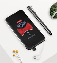 BK Gift Kişiye Özel Yakışıklı Babam Siyah 5000 mAh Powerbank ve Kalem Seti-6 (Model 1)