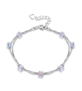 Monemel Swarovski Taşlı Bileklik Gümüş (Altın Kaplama) Sevgililer Günü Hediyesi