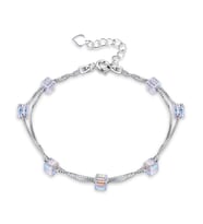 Monemel Swarovski Taşlı Bileklik Gümüş (Altın Kaplama) Sevgililer Günü Hediyesi