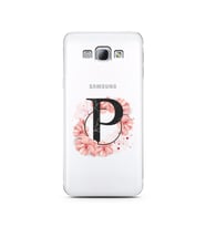 Pembe Çiçekli Harf Tasarım Süper Şeffaf Silikon Telefon Kılıfı Samsung A8 (2015)