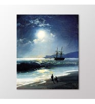 Arty Tablo Ayışığında Durgun Denizde Seyereden Gemi, 1897 Tablo (Karışık)