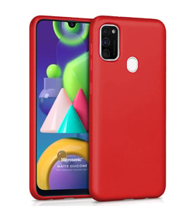 Microsonic Matte Silicone Samsung Galaxy M21 Kılıf Kırmızı