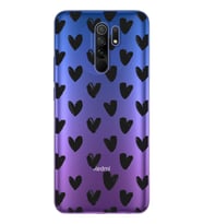Kalp Tasarımlı Süper Şeffaf Silikon Telefon Kılıfı Xiomai Redmi 9