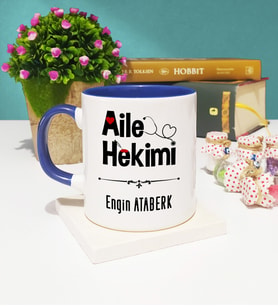 Aile Hekimi Tasarımlı Aile Hekimi Kupa Bardak Lacivert
