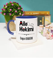 Aile Hekimi Tasarımlı Aile Hekimi Kupa Bardak Lacivert