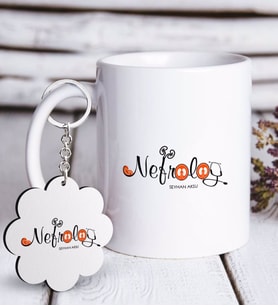 BK Gift Kişiye Özel Mesleki Nefrolog Beyaz Kupa ve Anahtarlık Hediye Seti (Model 1)