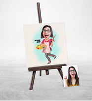 BK Gift Kişiye Özel Ressam Karikatür Şovaleli Doğal Taş  2