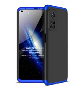 Microsonic Xiaomi Mi 10T Pro Kılıf Double Dip 360 Protective Siyah Mavi