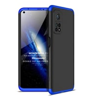 Microsonic Xiaomi Mi 10T Pro Kılıf Double Dip 360 Protective Siyah Mavi