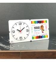Matematik Öğretmeni Ahşap Masa Saati 002