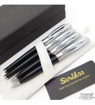 Scrikss 39 4'lü Set Siyah Krom  Dolma Kalem + Roller Kalem + Tükenmez Kalem + Versatil Kalem Set  Scrikss Oscar  İsme Özel Kalem  Hediyelik Kalem