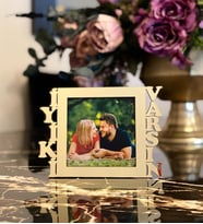 Kişiye Özel Fotoğraflı İyiki Varsın Mdf Çerçeve Gold