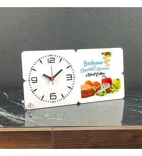 Beslenme ve Diyetetik Uzmanına Hediye Ahşap Masa Saati