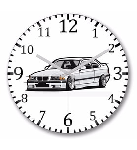Bmw  Stanced Out E36  Duvar Saati Bombeli Gercek Cam